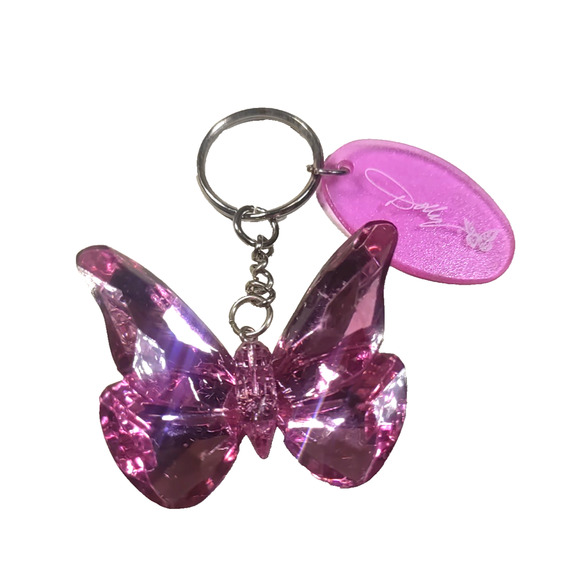 Dolly Butterfly Keychain Collectable Souvenir Plastic Pink Keychain - Picture 4 of 6